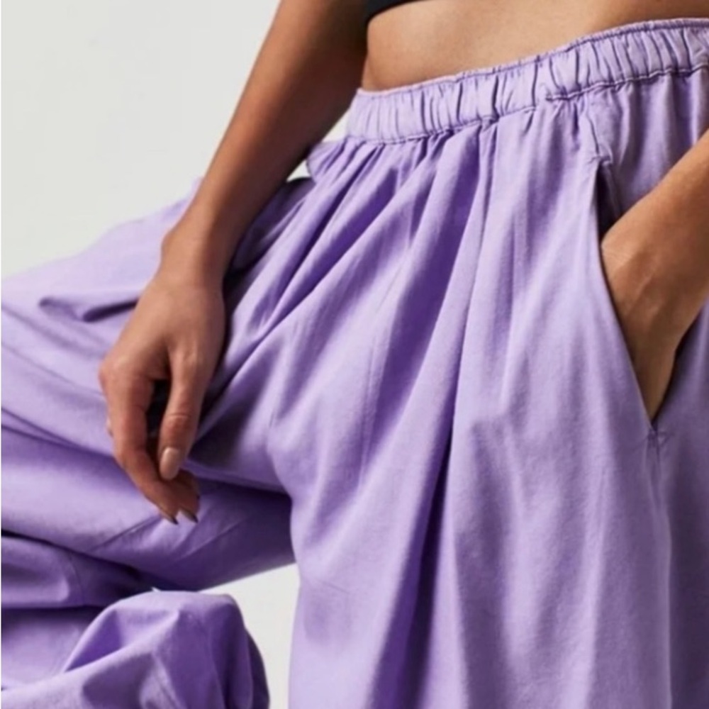Free People Go The Sky Parachute Pants In Lavender - Picture 3 of 9
